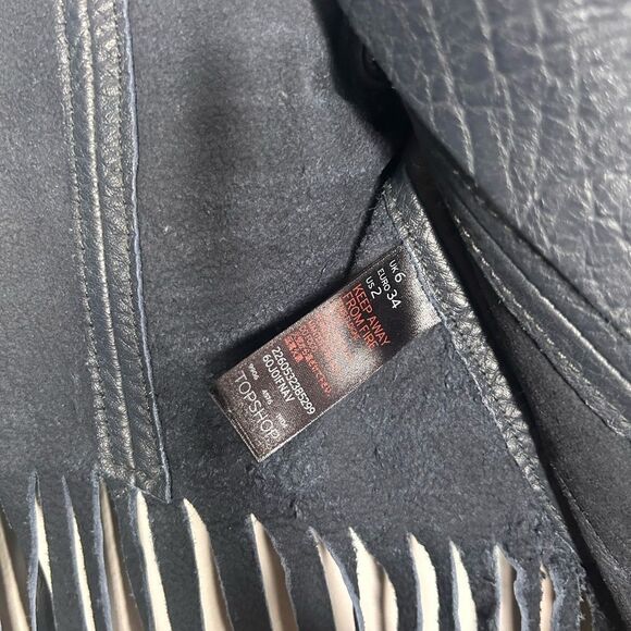 Topshop X Kate Moss Fringe leather Moto Jacket - Picture 9 of 9